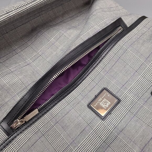 Anne Klein AK Travel Bag Glen Plaid Top Zip Overnight  Weekender Luggage - Picture 6 of 11